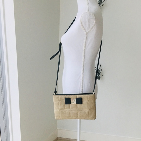 KATE SPADE CANVAS LEATHER CROSSBODY BAG - Picture 1 of 6